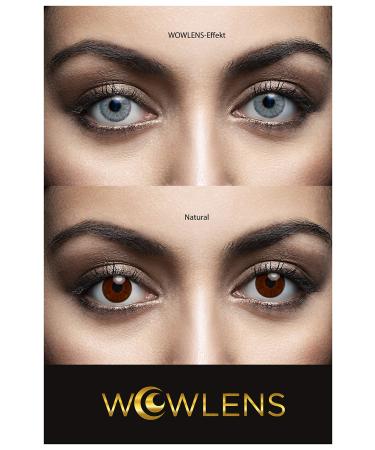 WoWlens very strongly covering and natural brown contact lenses colored Milano Brown + container i 1 pair (2 pieces) i dia 14.00 i 0.00 dioptria i without strength - Buy Online on GoSupps.com