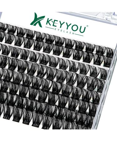 Lash Clusters 96pcs Individual Lashes D Curl 10-18MIX Cluster Lashes KEYYOU Volume Wispy Lash Extension Soft&Comfortable Easy DIY at Home(Y01 D-10-18MIX) D-10-18MIX Y01