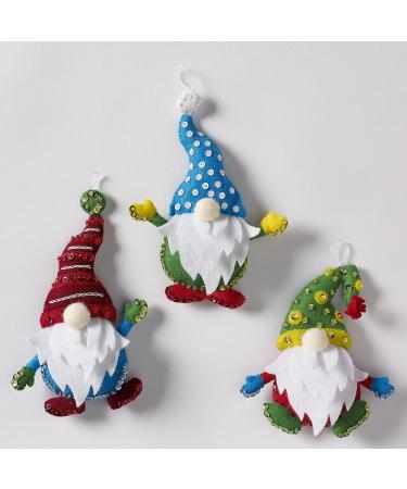 Bucilla Gnomes Felt Applique Christmas Ornaments - Set of 6 | Festive Holiday Decor - Buy Online on GoSupps.com