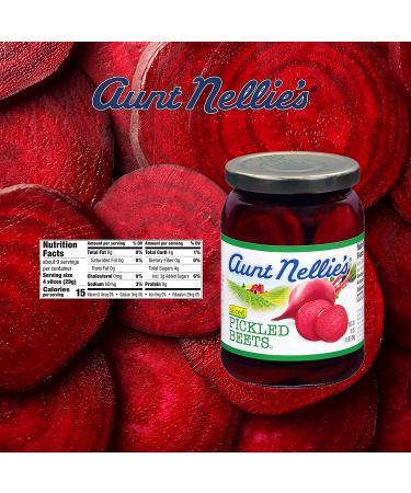 Aunt Nellie's Sliced Pickled Beets - Sweet & Tangy American-Made Delight | Deep Ruby Red-Purple | 16 oz. (Pack of 2) - Buy Online on GoSupps.com