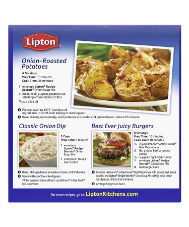 Lipton Recipe Secrets Soup and Dip Mix For a Delicious Meal Onion Great With Your Favorite Recipes Dip or Soup Mix 2 oz Pack of 6 - Buy Online on GoSupps.com