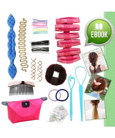 Ultimate Hair Styling Makeover Accessories Tool Kit Bonus eBook Gift Set for Girls Teens