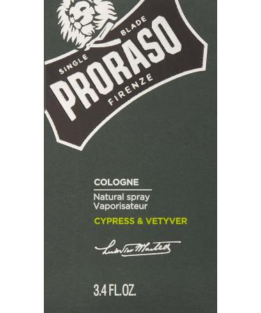 Proraso Eau De Cologne Cypress and Vetyver 3.4 Fl Oz - Buy Online on GoSupps.com