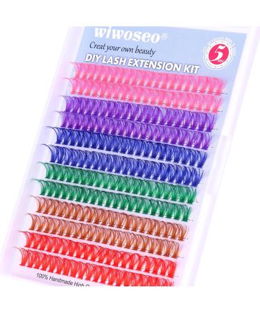 Colored Lash Clusters - DIY Volume Extensions | DD Curl 15MM | Wiwoseo - Buy Online on GoSupps.com