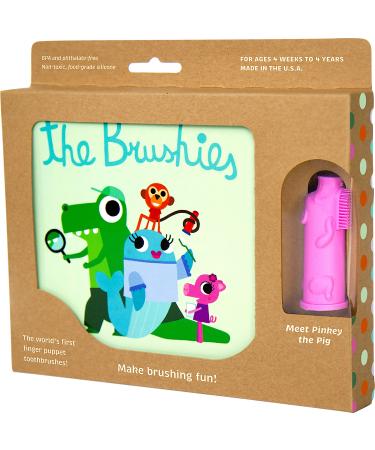 Pinkey The Pig Toddler Toothbrush & Storybook Set/Dental Item and Book/Youth Tooth & Gum Care/Ages 4 Weeks to 4 Years