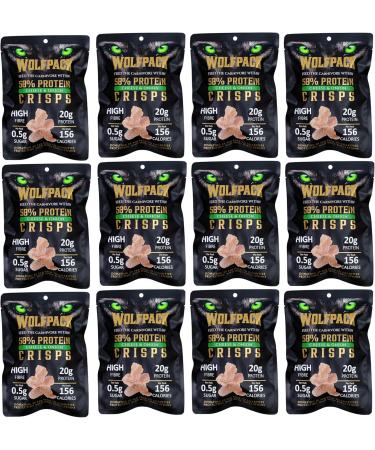  WOLFPACK Wolfpack - High protein crisps - Cheese and onion - Crunchy pork crust snacks - Box of 12 packs of 35g - Buy Online on GoSupps.com