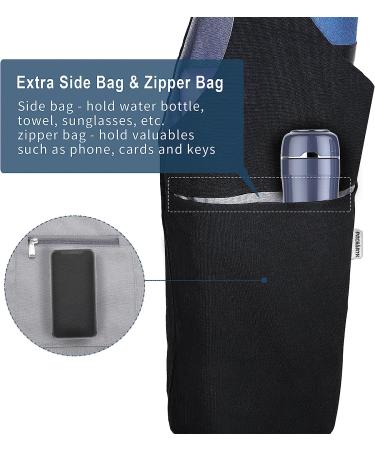 Pacearth Large Yoga Mat Bag - 40 x 15 Reversible Two-Tone Tote for Most Size Mats, Black - Buy Online on GoSupps.com