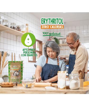 Erythritol 1kg 100% Natural Sweetener 0 Calories DulciLight Zero |+5 Free Brown Sweetener Sachets for You | Ideal for The Keto Diet | DulciLight The Natural Taste of Sugar - Buy Online on GoSupps.com