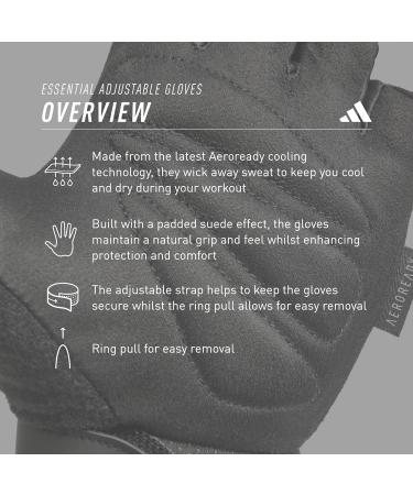 Buy adidas Essential Adjustable Gloves White M - Perfect Fit for 19-20 cm Hands | International Shipping Available - Buy Online on GoSupps.com