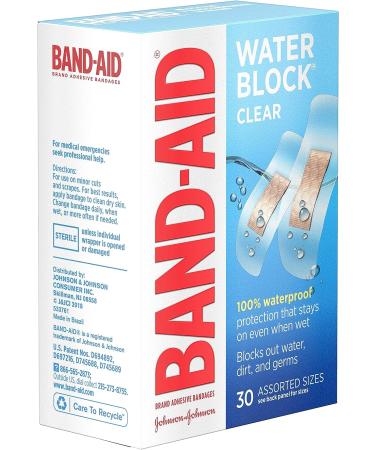 Band-Aid Brand Water Block Clear Waterproof Adhesive Bandages - 30 ct - Assorted Sizes - Buy Online on GoSupps.com