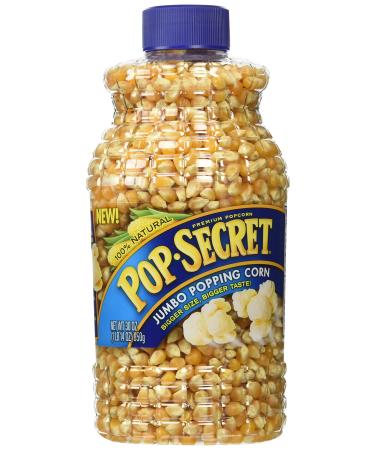 Pop Secret Popcorn 100% Natural Premium Jumbo Popping Corn (2 Pack) Large 30 oz Bottles