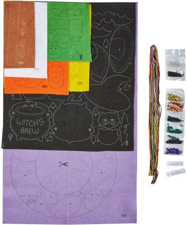 Bucilla Witch's Brew Black Wreath Kit - 17x17 Inch Felt Applique Wall Hanging - Buy Online on GoSupps.com