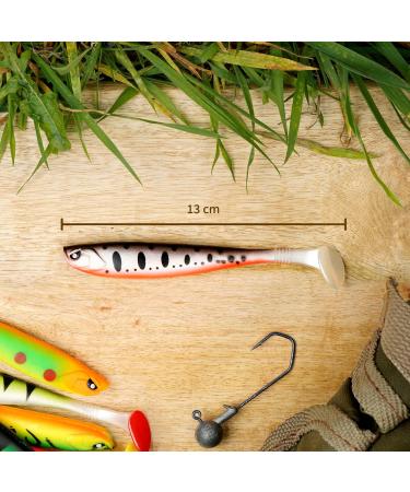 Amzfishing Angry Tom 6-Piece 13cm Rubber Fish Set | Best Rubber Bait for Pike Zander & Predatory Fishing | International Shipping Available - Buy Online on GoSupps.com