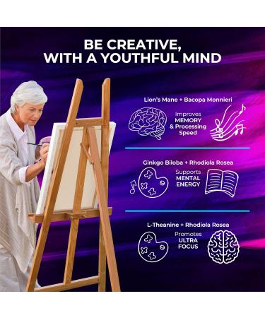 Brain Canvas Nootropic Brain Supplement for Creative Focus, Memory, Clarity & Drive Vitamin & Herbal Complex 60 Veggie Capsules, 30 Day Supply - Buy Online on GoSupps.com
