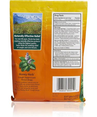 Ricola Honey Herb Herbal Cough Suppressant Throat Drops 24ct Bag - Pack of 5 - Buy Online on GoSupps.com
