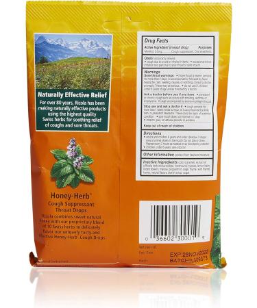 Ricola Natural Honey Herb Cherry Drops - 24 Count Pack - Buy Online on GoSupps.com