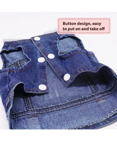 SILD Pet Dog Jeans Jacket Blue Denim Coat for Small Medium Dogs - XS Grey - Buy Online on GoSupps.com