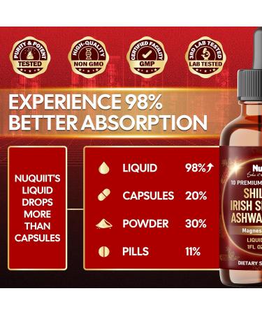 NUQIIT 10in1 Shilajit Liquid Drops by Penhoment with Sea Moss Ashwagandha Zinc Magnesium Liquid Vitamins for Women and Men - 1 FL Oz - 30 Day Supply - Buy Online on GoSupps.com