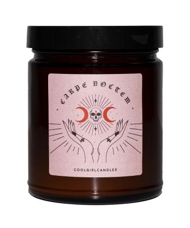 Cool Girl Candles | Carpe Noctem- Bergamot Black Pepper Lavender | Luxury Masculine Jar Candle Coconut Soy Wax | The Best Strong Scented Candles Home Fragrance | Dark Academia Decor | 9 oz 55 Hour