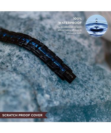IONICO Magnetic Bracelet for Men & Women - Adjustable Strength Bracelet for Arthritis - Black-Blue | Includes Sizing Tool - Buy Online on GoSupps.com