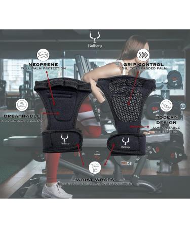 Bullstep Fitness Gloves for Men & Women | Gym Gloves with Wrist Bandage for Strength Sports CrossFit Pull-Ups Bodybuilding - Buy Online on GoSupps.com