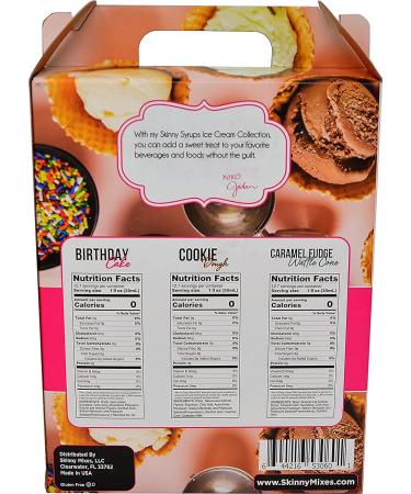 Jordan's Sugar-Free Ice Cream Syrup Trio Gift Box 12.7oz - With By The Cup Coasters - Buy Online on GoSupps.com