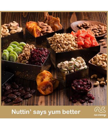 Dried Fruit & Nuts Gift Basket Tower with Red Ribbon - 12 Assortments, Holiday Gourmet Platter & Birthday Care Package - Healthy Kosher Snack Box for Adults - Buy Online on GoSupps.com