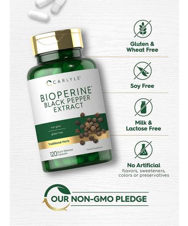 Bioperine 10mg | 120 Capsules | Non-GMO | Gluten Free | Curcumin Absorption Support - Buy Online on GoSupps.com