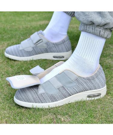 MEJORMEN Women's Diabetic Shoes 6.5 Light Gray | Adjustable Straps, Lightweight, Breathable Sneakers for Swollen Feet, Edema, Bunions, Plantar Fasciitis - Buy Online on GoSupps.com