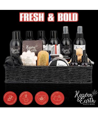 Deluxe Gentleman's Grooming Kit: Charcoal Cedarwood Spa Gift Set for Men - Shaving & Beard Care Basket for Boyfriend, Dad, Husband - To The One I Love Gift - Buy Online on GoSupps.com