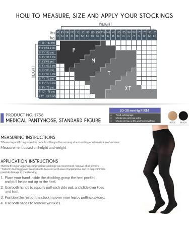 Truform 20-30 mmHg Compression Pantyhose for Women - Support Tights in Beige Petite Size - International Shipping Available - Buy Online on GoSupps.com