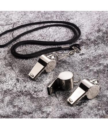 Jaimela 3 Pack Stainless Steel Whistles with Lanyard - Ideal for Coaches Referees & Officials | International Shipping Available - Buy Online on GoSupps.com