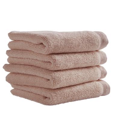 Amazon Brand Stone & Beam Organic Cotton Washcloth Set Set of 4 Rose Washcloth (4 Pack) Rose