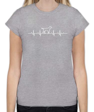 Shirtracer Women's Shirt Heartbeat Dog 03 Gift for Dog Owners Grey Mottled XL Shop Internationally! - Buy Online on GoSupps.com