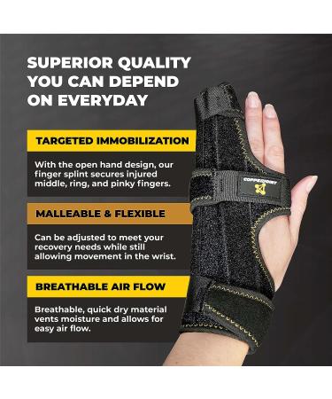 CopperJoint Pinky Finger Splint - Trigger Finger Brace for Middle Metacarpals and Knuckles - One Size Fits All - Buy Online on GoSupps.com