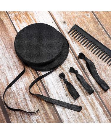 Black Wide Elastic Ribbon Band - 5/8 Inch x 25 Yard | Fold Over Stretch Trim for Hair Ties, Headbands, Bows - DIY Craft Sewing Ribbon - Buy Online on GoSupps.com
