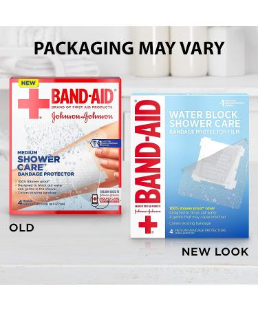 Band-Aid Brand First Aid Water Block Shower Care Clear Bandage Protector - Medium 4 ct - Buy Online on GoSupps.com