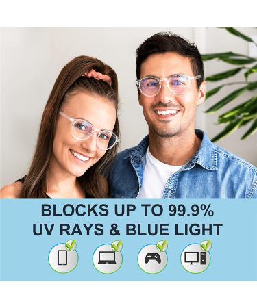 Riccardo Materossi Premium Blue Light Glasses - 99.9% UV Protection (380-410nm) - Clear Frame for Men & Women - Reduce Headaches, Improve Sleep - Buy Online on GoSupps.com