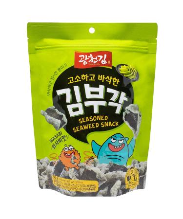 Kimnori Kwangcheon Kim Gimbugak Baked Seaweed Snacks - Wasabi Flavor 50g | Resealable Bag | Korean Seaweed Chips - Buy Online on GoSupps.com