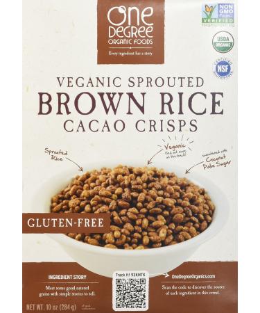 One Degree Organic Foods Sprouted Brown Rice Cacao Crisp, 10 Ounce (Pack of 6)