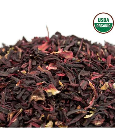 Organic Hibiscus Tea 1LB (16Oz) | Caffeine-Free Herbal Tea | 100% Certified Hibiscus Flowers | Bulk Resealable Bag | 200+ Cups - Buy Online on GoSupps.com