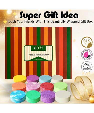 Aromatherapy Shower Steamers Gift Set - 12 Therapeutic Shower Bombs with Essential Oils | Long Lasting Vapor Tablets for Home Spa Therapy - Buy Online on GoSupps.com