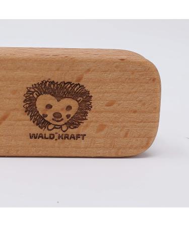 Waldkraft Children's Nail Brush Set | High Quality Beech Wood | 4 Animal Motifs: Fox Rabbit Hedgehog Deer | Natural Bristles for Kids' Hands - Buy Online on GoSupps.com