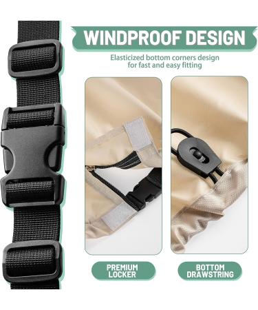 GoHimal Golf Cart Cover - 4 Passenger 600D Waterproof Sunproof Roof 80 for EZ GO, Club Car & Yamaha | Dustproof & Durable Premium Fabric - Beige - Buy Online on GoSupps.com