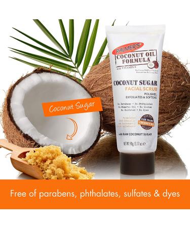 Palmer's Coconut Oil Formula Facial Scrub - Coconut Sugar 3.17 oz (90 g) | Exfoliate & Hydrate - Buy Online on GoSupps.com