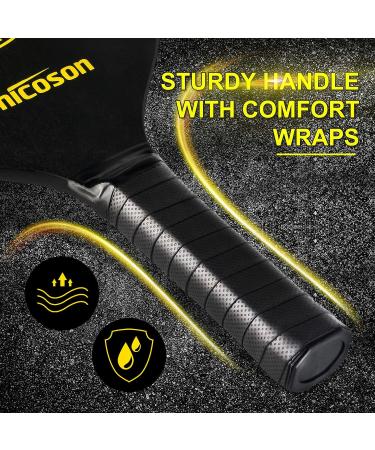 Amicoson Pickleball Paddle Set - 4 Wood Rackets & 8 Balls with Carry Bag - Indoor & Outdoor Pickleball Set - Buy Online on GoSupps.com