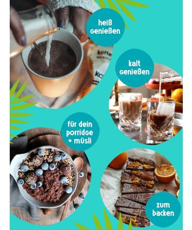 Koawach PUR Sugar-Free Cocoa Powder Drinking Chocolate - Vegan Hot Chocolate with Caffeine & Guarana | 1kg Fairtrade Energy Drink - Buy Online on GoSupps.com