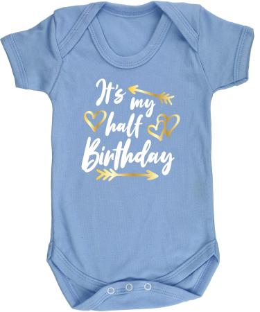 Hippowarehouse It's my half Birthday baby vest bodysuit (short sleeve) boys girls