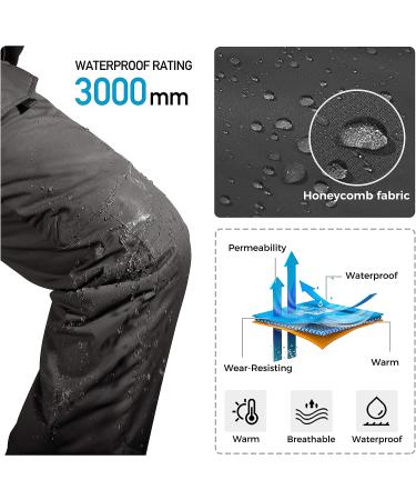 Wantdo Men's Waterproof Ski Pants Insulated Snow Cargo Pants - Grey (Size Large) - Buy Online on GoSupps.com