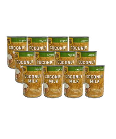Organic Coconut Milk by Natures Greatest Foods - Unsweetened, No Guar Gum, Preservatives - 13.5 Oz Pack of 12 - Gluten Free, Vegan, Kosher - 17-19% Coconut Milk Fat - 13.5 Ounce Cans - Buy Online on GoSupps.com